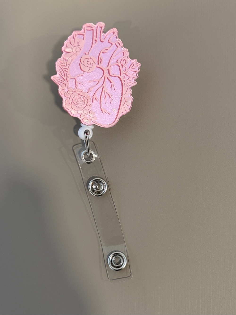 Bundle of 3 Healthcare Badge Reel Pink Floral Nurse Doctor Respiratory Therapist